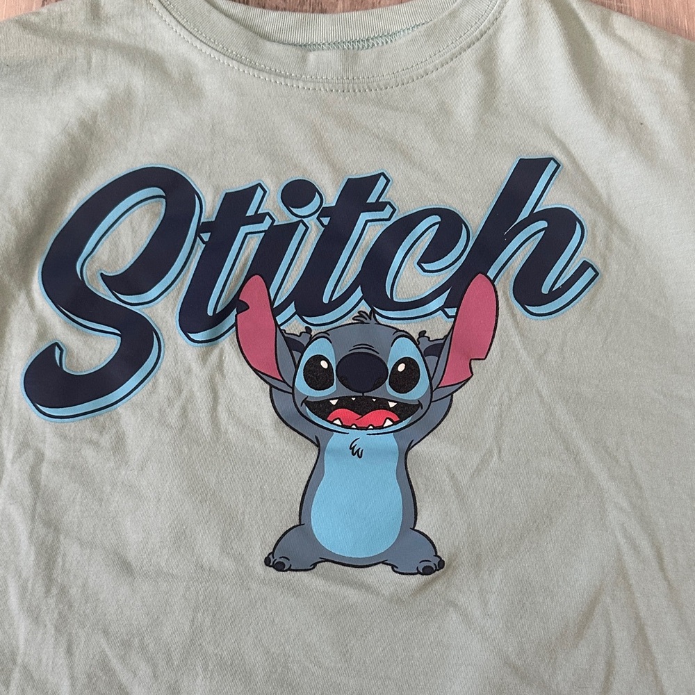 Disney Junior’s Long Sleeve Shirt - Mint Green with Stitch - Picture 3 of 6